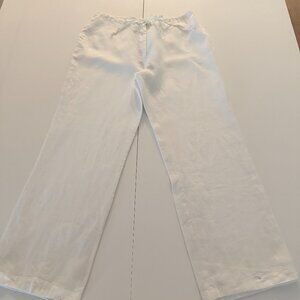 JMP 100% Linen Lined Women Pants White Size Large Resort Travel Casual